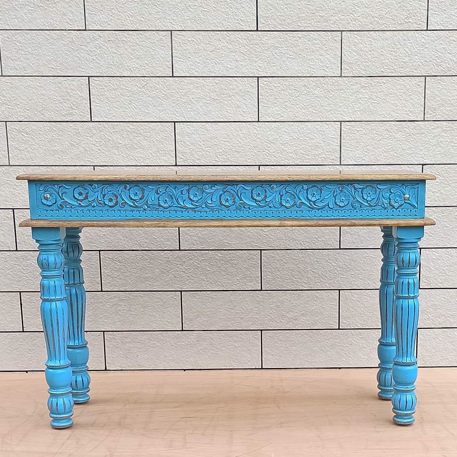 Buy Rustic Blue Console Table Online In India The Home Dekor   0005130 Rustic Blue Console Table 